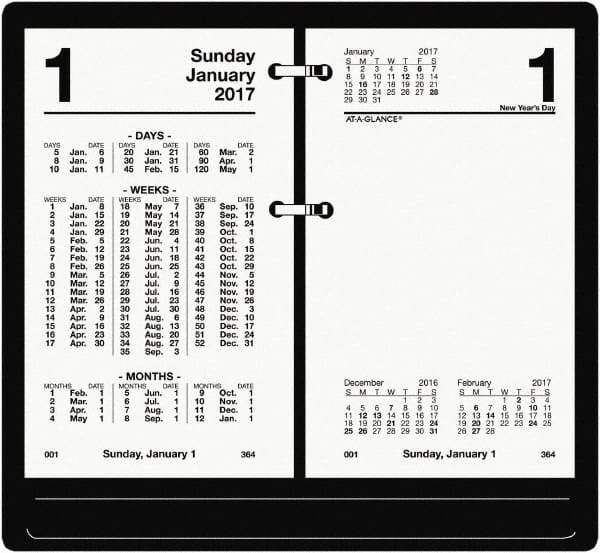 AT-A-GLANCE - 730 Sheet, 3-1/2 x 6", Financial Desk Calendar Refill - White - Best Tool & Supply