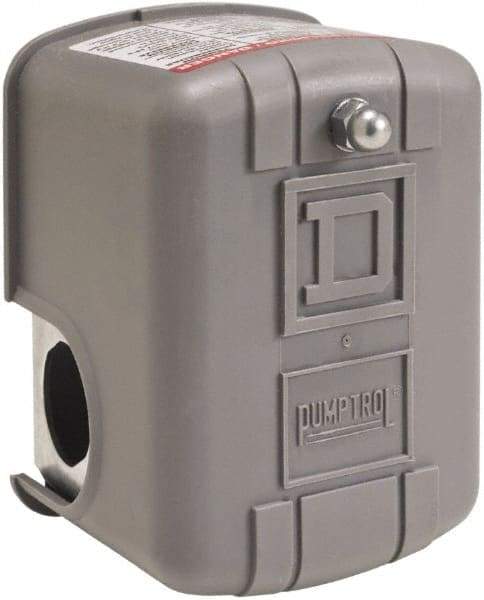 Square D - 1 and 3R NEMA Rated, 50 to 70 psi, Electromechanical Pressure and Level Switch - Adjustable Pressure, 575 VAC, L1-T1, L2-T2 Terminal, For Use with Square D Pumptrol - Best Tool & Supply