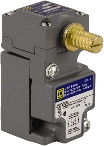 Square D - SPDT, NC/NO, 600 Volt Screw Terminal, Rotary Head Actuator, General Purpose Limit Switch - 1, 2, 4, 6, 12, 13, 6P NEMA Rating, IP67 IPR Rating - Best Tool & Supply