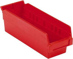 LEWISBins+ - 11-5/8" Deep, Red Hopper Shelf Bin - 4" High x 4-1/8" Wide x 11-5/8" Long - Best Tool & Supply