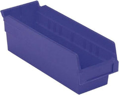 LEWISBins+ - 11-5/8" Deep, Blue Hopper Shelf Bin - 4" High x 4-1/8" Wide x 11-5/8" Long - Best Tool & Supply