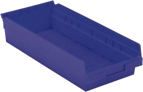 LEWISBins+ - 17-7/8" Deep, Blue Hopper Shelf Bin - 4" High x 8-3/8" Wide x 17-7/8" Long - Best Tool & Supply