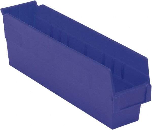 LEWISBins+ - 17-7/8" Deep, Blue Hopper Shelf Bin - 6" High x 4-1/8" Wide x 17-7/8" Long - Best Tool & Supply