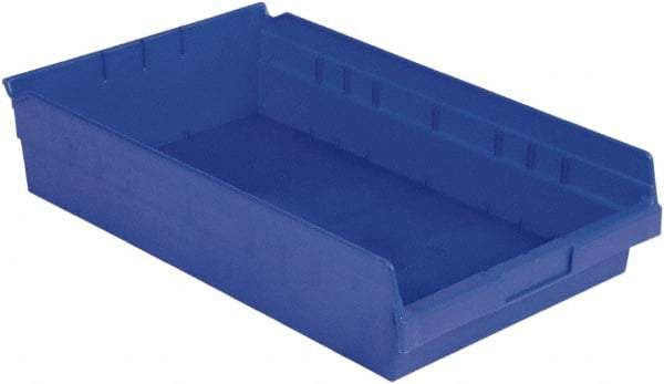 LEWISBins+ - 17-7/8" Deep, Blue Hopper Shelf Bin - 4" High x 11-1/8" Wide x 17-7/8" Long - Best Tool & Supply