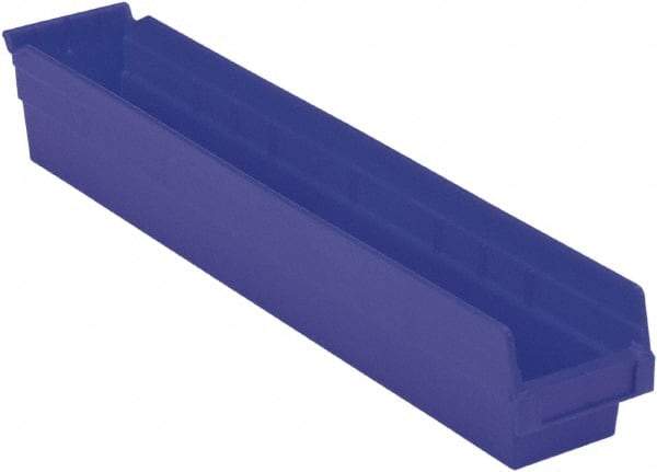 LEWISBins+ - 23-5/8" Deep, Blue Hopper Shelf Bin - 4" High x 4-1/8" Wide x 23-5/8" Long - Best Tool & Supply