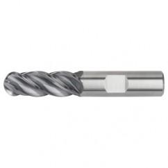 1/2x1/2x1x3 Ball Nose 4FL Carbide End Mill-Weldon Shank-AlTiN - Best Tool & Supply