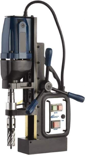 Cleveland Steel Tool - 1/2" Chuck, 2" Travel, Portable Magnetic Drill Press - 570 RPM, 10 Amps, 1.5 hp, 1200 Watts - Best Tool & Supply