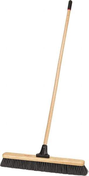 Harper Brush - 24" Medium Duty Polypropylene Push Broom - 2-7/8" Bristle Length, Wood Block, Bolt-On Handle Connection, Handle Included - Best Tool & Supply