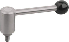 KIPP - 1/2-13, Stainless Steel Threaded Stud Adjustable Clamping Handle - 104mm OAL, 49.5mm High - Best Tool & Supply