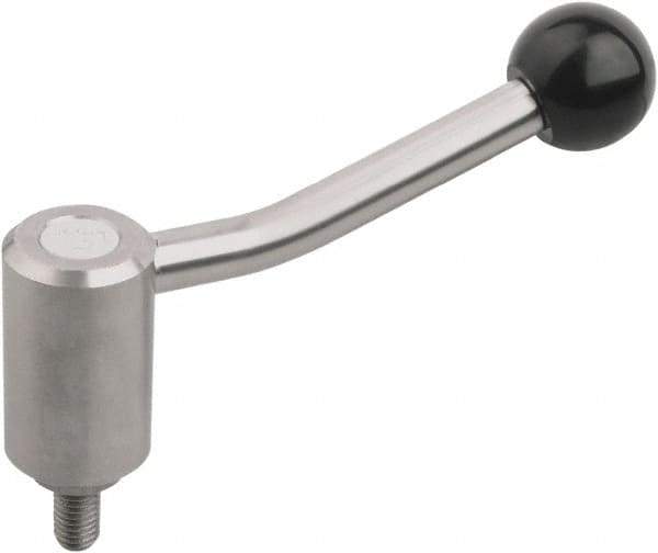 KIPP - M12, Stainless Steel Threaded Stud Adjustable Clamping Handle - 145mm OAL, 81mm High - Best Tool & Supply