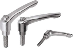 KIPP - M10, Stainless Steel Threaded Stud Adjustable Clamping Handle - 91mm OAL, 58.5mm High - Best Tool & Supply