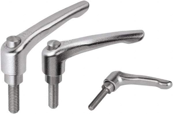 KIPP - 3/8-16, Stainless Steel Threaded Stud Adjustable Clamping Handle - 91mm OAL, 58.5mm High - Best Tool & Supply