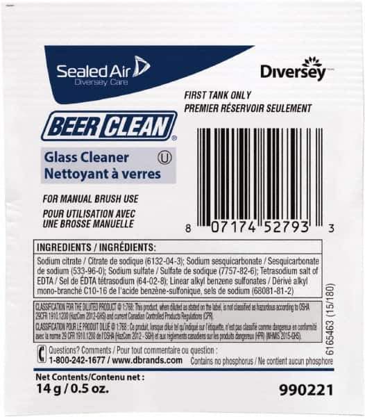 Diversey - 0.50 oz Packet Unscented Glass Cleaner - Use on Beverage Glass - Best Tool & Supply