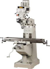 Enco - 9" Table Width x 49" Table Length, Variable Speed Pulley Control, 3 Phase Knee Milling Machine - R8 Spindle Taper, 3 hp - Best Tool & Supply