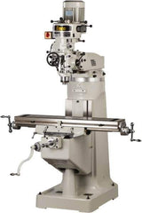 Enco - 9" Table Width x 42" Table Length, Step Pulley Control, 3 Phase Knee Milling Machine - R8 Spindle Taper, 3 hp - Best Tool & Supply