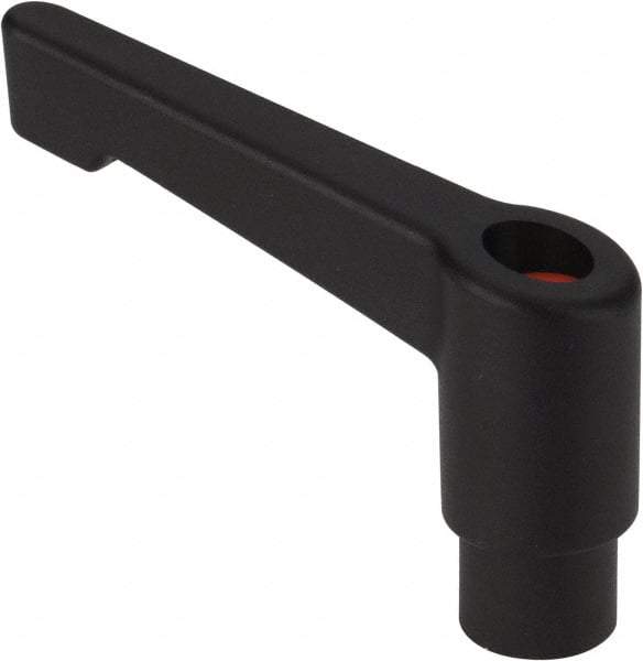 Morton Machine Works - M5, 12mm Hub Diam, Glass Fiber Reinforced Plastic Metric A-Tapped Adjustable Clamping Handle - 42mm OAL, 35mm High, 7.5mm Hole Depth - Best Tool & Supply