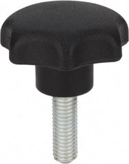 Morton Machine Works - 0.98" Head Diam, 7 Point Scalloped Knob - 1/4-20 Stem, Thermoplastic, Black - Best Tool & Supply