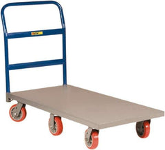 Little Giant - 3,600 Lb Capacity Steel 6-Wheeled Platform Truck - Steel Deck, 24" OAW, 60" Platform Length, Polyurethane Casters - Best Tool & Supply