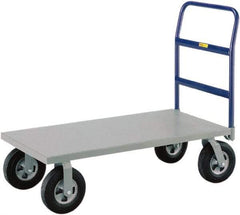 Little Giant - 1,500 Lb Capacity Steel Platform Truck - Steel Deck, 24" OAW, 36" Platform Length, Solid Rubber Casters - Best Tool & Supply