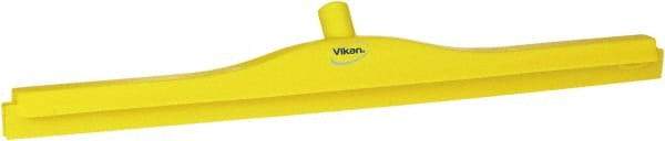 Vikan - 27.6" Polypropylene Blade Floor Squeegee Frame - Threaded End, Double Edge, Yellow, Polypropylene Holder - Best Tool & Supply