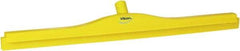 Vikan - 27.6" Polypropylene Blade Floor Squeegee Frame - Threaded End, Double Edge, Yellow, Polypropylene Holder - Best Tool & Supply