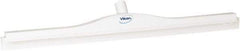 Vikan - 27.6" Polypropylene Blade Floor Squeegee Frame - Threaded End, Double Edge, White, Polypropylene Holder - Best Tool & Supply