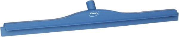 Vikan - 27.6" Polypropylene Blade Floor Squeegee Frame - Threaded End, Double Edge, Blue, Polypropylene Holder - Best Tool & Supply