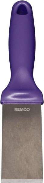 Remco - Stiff Stainless Steel Beveled Scraper - 1-1/2" Blade Width x 3-1/2" Blade Length, 5-13/32" Long Ergonomic Polypropylene Handle - Best Tool & Supply