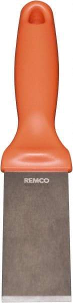 Remco - Stiff Stainless Steel Beveled Scraper - 1-1/2" Blade Width x 3-1/2" Blade Length, 5-13/32" Long Ergonomic Polypropylene Handle - Best Tool & Supply