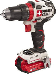 Porter-Cable - 20 Volt 1/2" Chuck Mid-Handle Cordless Drill - 0-1800 RPM, Keyless Chuck, Reversible, 2 Lithium-Ion Batteries Included - Best Tool & Supply