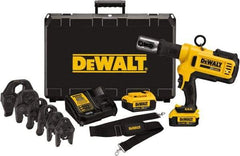 DeWALT - 4 Ton Electric Crimper - Includes DCE200, (2) DCB204, DCE115, Shoulder Strap, (5) 1/2 - 2" Crimping Heads, Kit Box - Best Tool & Supply