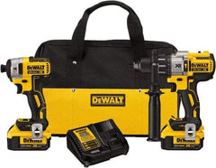 DeWALT - 20 Volt Cordless Tool Combination Kit - Includes 1/2" Brushless Hammerdrill & 1/4" Brushless Compact Impact Driver, Lithium-Ion Battery Included - Best Tool & Supply