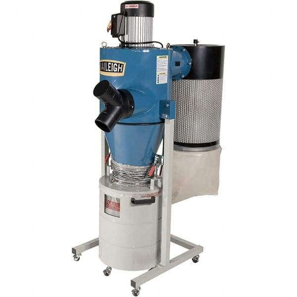 Baileigh - 1µm, 110 Volt Portable Dust Collector - 40" Long x 45" Deep x 48" High, 4" Connection Diam, 600 CFM Air Flow - Best Tool & Supply