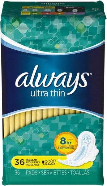 Always - Folded Sanitary Napkins - Regular Absorbency, Up to 8 Hours LeakGuard Protection - Best Tool & Supply