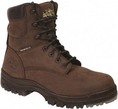 OLIVER - Men's Size 8.5 Wide Width Composite Work Boot - Brown, Leather Upper, Rubber Outsole, 6" High, Lace-Up - Best Tool & Supply