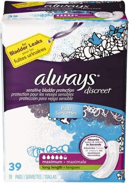 Always - Folded Sanitary Napkins - Long, Maximum Protection - Best Tool & Supply