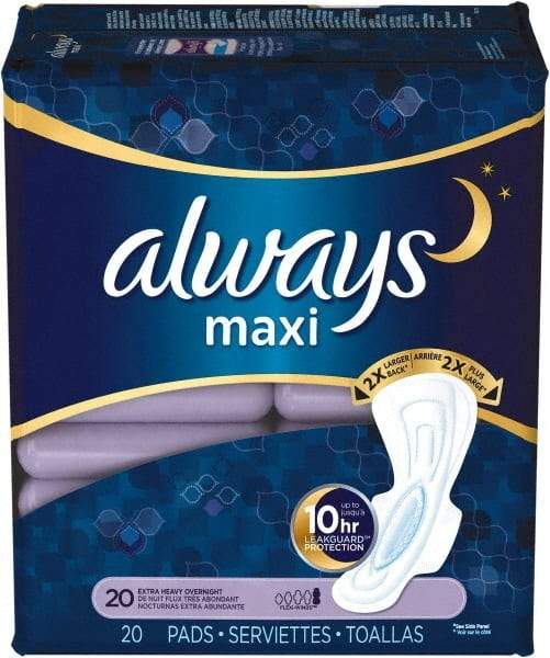 Always - Folded Sanitary Napkins - Extra Heavy Protection, Overnight, Up to 8 Hour Absorbency - Best Tool & Supply