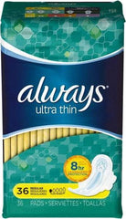 Always - Folded Sanitary Napkins - Regular Absorbency, Up to 8 Hours LeakGuard Protection - Best Tool & Supply