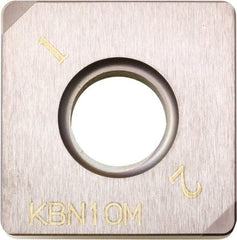 Kyocera - SNGA431 Grade KBN05M CBN Turning Insert - Megacoat Finish, 90° Square, 1/2" Inscr Circle, 3/16" Thick, 1/64" Corner Radius - Best Tool & Supply