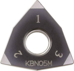 Kyocera - WNGA432 Grade KBN25M CBN Turning Insert - Megacoat Finish, 80° Trigon, 1/2" Inscr Circle, 3/16" Thick, 1/32" Corner Radius - Best Tool & Supply