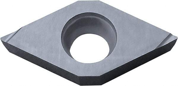 Kyocera - DCGT21.51 F Grade KW10 Carbide Turning Insert - Uncoated, 55° Diamond, 1/4" Inscr Circle, 3/32" Thick, 1/64" Corner Radius - Best Tool & Supply