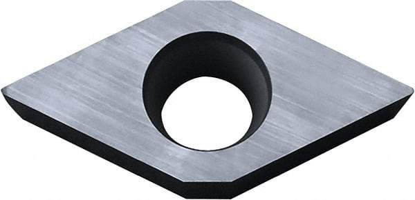 Kyocera - DCGW32.51 Grade KW10 Carbide Turning Insert - Uncoated, 55° Diamond, 3/8" Inscr Circle, 5/32" Thick, 1/64" Corner Radius - Best Tool & Supply