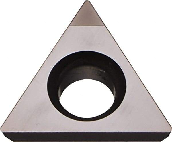 Kyocera - TPGB1.51.51 Grade KBN25M CBN Turning Insert - Megacoat Finish, 60° Triangle, 3/16" Inscr Circle, 3/32" Thick, 1/64" Corner Radius - Best Tool & Supply