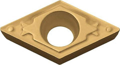 Kyocera - DCMT32.52 HQ Grade PV7005 Cermet Turning Insert - TiC/TiN (Megacoat) Finish, 55° Diamond, 3/8" Inscr Circle, 5/32" Thick, 1/32" Corner Radius - Best Tool & Supply