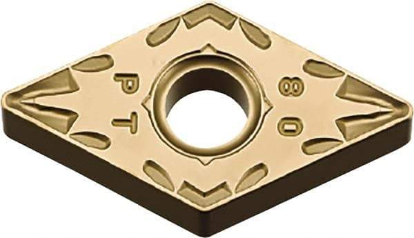 Kyocera - DNMG443 PT Grade CA510 Carbide Turning Insert - TiCN/Al2O3/TiN Finish, 55° Diamond, 1/2" Inscr Circle, 1/4" Thick, 3/64" Corner Radius - Best Tool & Supply