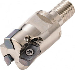 Kyocera - 31.75mm Cut Diam, 0.9906mm Max Depth, M16 Modular Connection Indexable High-Feed End Mill - Screw Holding Method, LOGU 030310ER-GM Insert, MFH Toolholder, Through Coolant - Best Tool & Supply