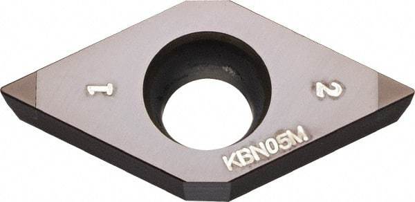 Kyocera - DCMW32.50.5 Grade KBN05M CBN Turning Insert - Megacoat Finish, 55° Diamond, 3/8" Inscr Circle, 5/32" Thick, 0.008" Corner Radius - Best Tool & Supply