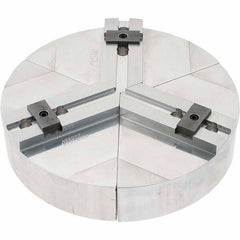 Abbott Workholding Products - 10" Max Chuck Capacity, Tongue & Groove Interface, Round Soft Lathe Chuck Jaw - 3 Jaw, Aluminum, 40mm Btw Mount Hole Ctrs, 10" Wide, 2" High, 12mm Groove, 12mm Fastener - Best Tool & Supply