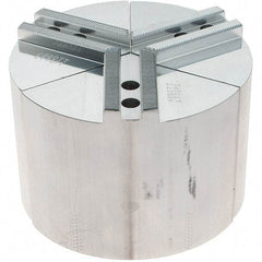 Abbott Workholding Products - 6" Max Chuck Capacity, 1.5mm x 60° Serrated Interface, Round Soft Lathe Chuck Jaw - 3 Jaw, Aluminum, 0.7874" Btw Mount Hole Ctrs, 6" Wide, 4" High, 10mm Fastener - Best Tool & Supply