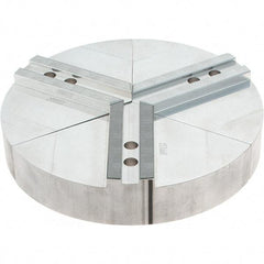 Abbott Workholding Products - 12" Max Chuck Capacity, 1.5mm x 60° Serrated Interface, Round Soft Lathe Chuck Jaw - 3 Jaw, Aluminum, 1.1811" Btw Mount Hole Ctrs, 12" Wide, 2" High, 14mm Fastener - Best Tool & Supply